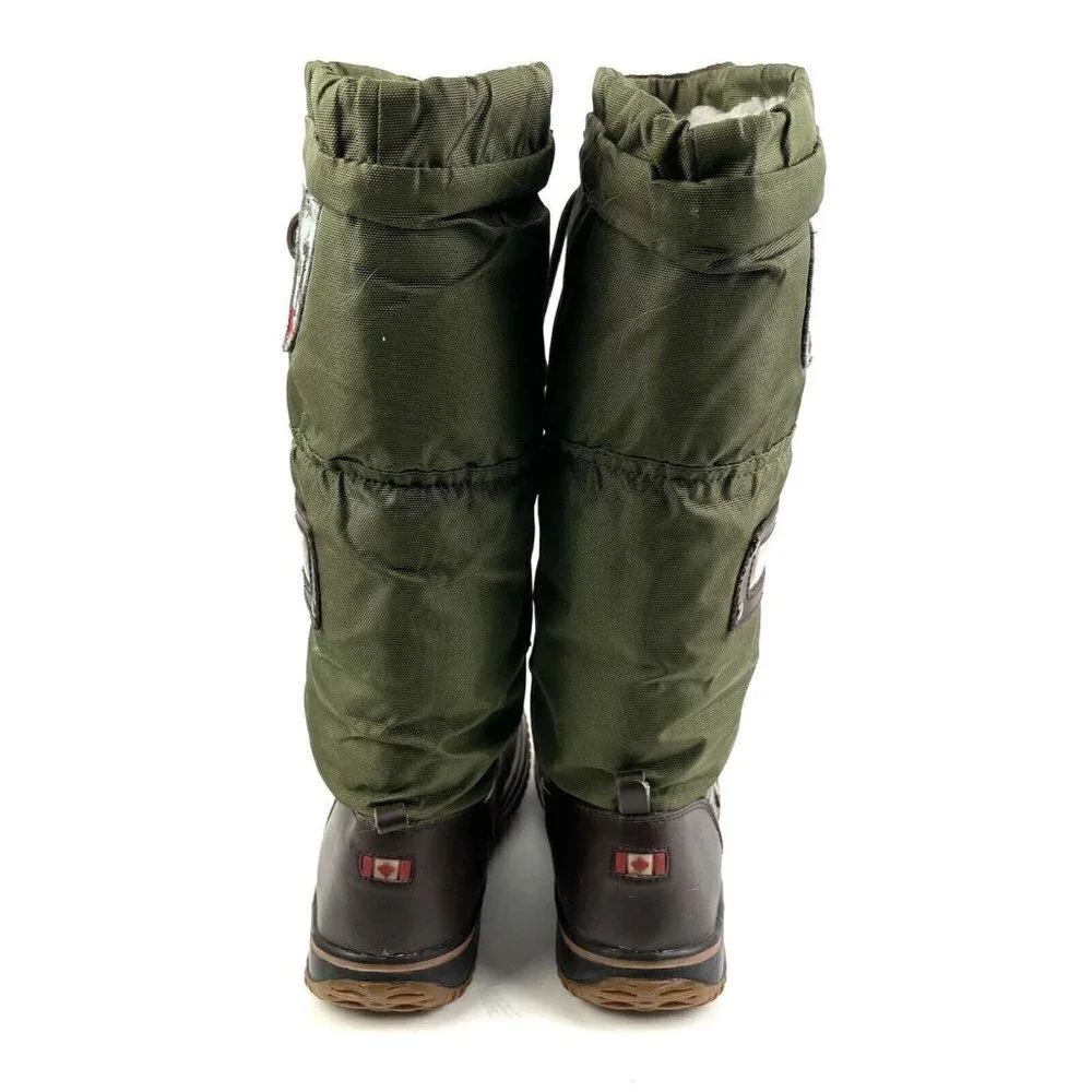 Pajar Grip Boot 36 Military Green Brown Lace Up Tall Winter Boot Lined‎ Womens